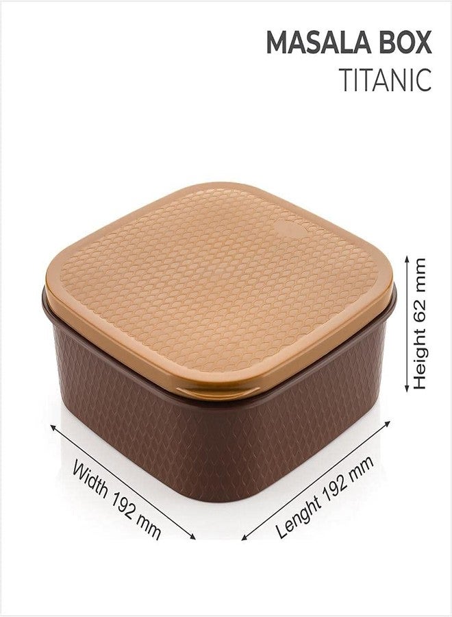 PRIVERA 7 Section Heavy Duty Plastic Masala Box for Kitchen 700ml (Wooden) - Image 4