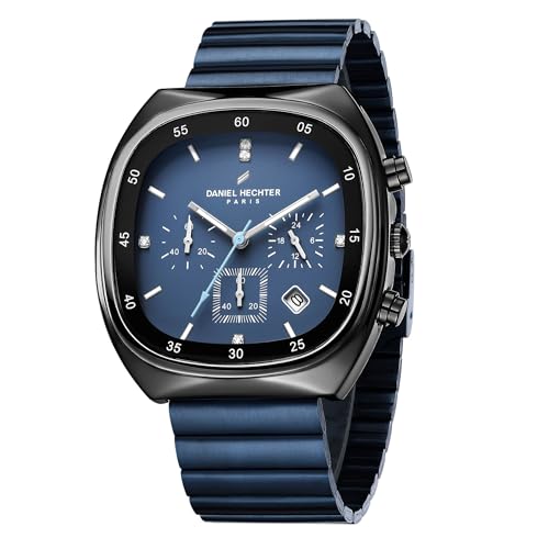 Daniel Hechter Paris Bercy Collection Modern Chronograph Watch for Men with Square Dial and Stainless Steel Strap - Image 1