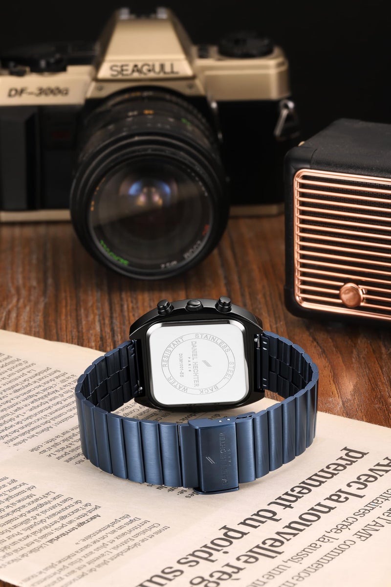 Daniel Hechter Paris Bercy Collection Modern Chronograph Watch for Men with Square Dial and Stainless Steel Strap - Image 5