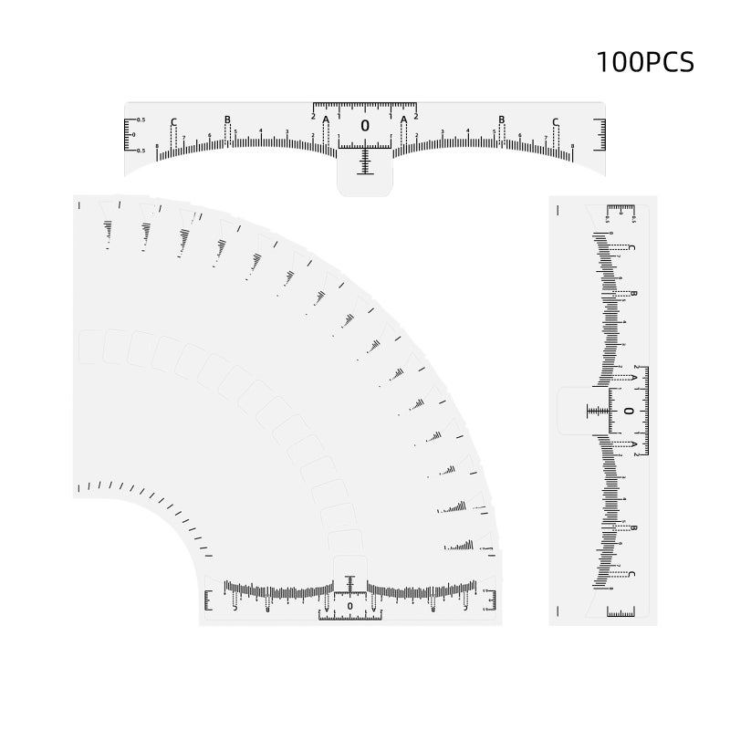 100PCS Eyebrow Ruler Sticker Disposable Eyebrow Stencil Microblading Ruler Eyebrow Shape Kit for Microblading Supplies - Image 2
