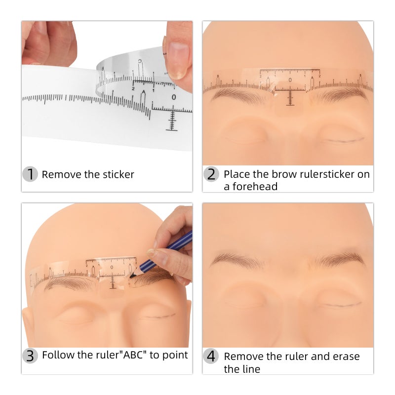 100PCS Eyebrow Ruler Sticker Disposable Eyebrow Stencil Microblading Ruler Eyebrow Shape Kit for Microblading Supplies - Image 3