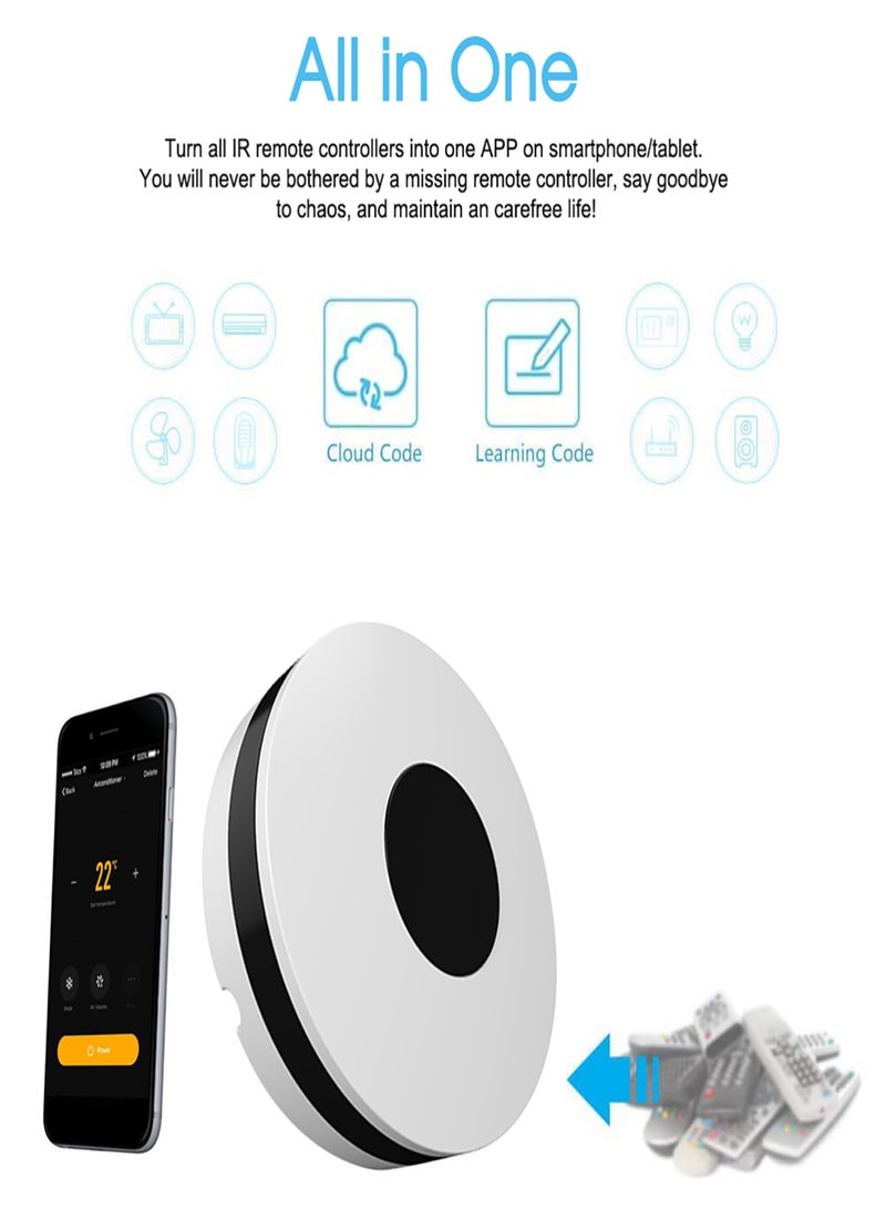 WiFi IR Remote IR Control Hub Wi-Fi(2.4Ghz) Enabled Infrared Universal Remote Controller For Air Conditioner TV Using Tuya Smart Life APP Compatible with Google Home Voice Control - Image 5