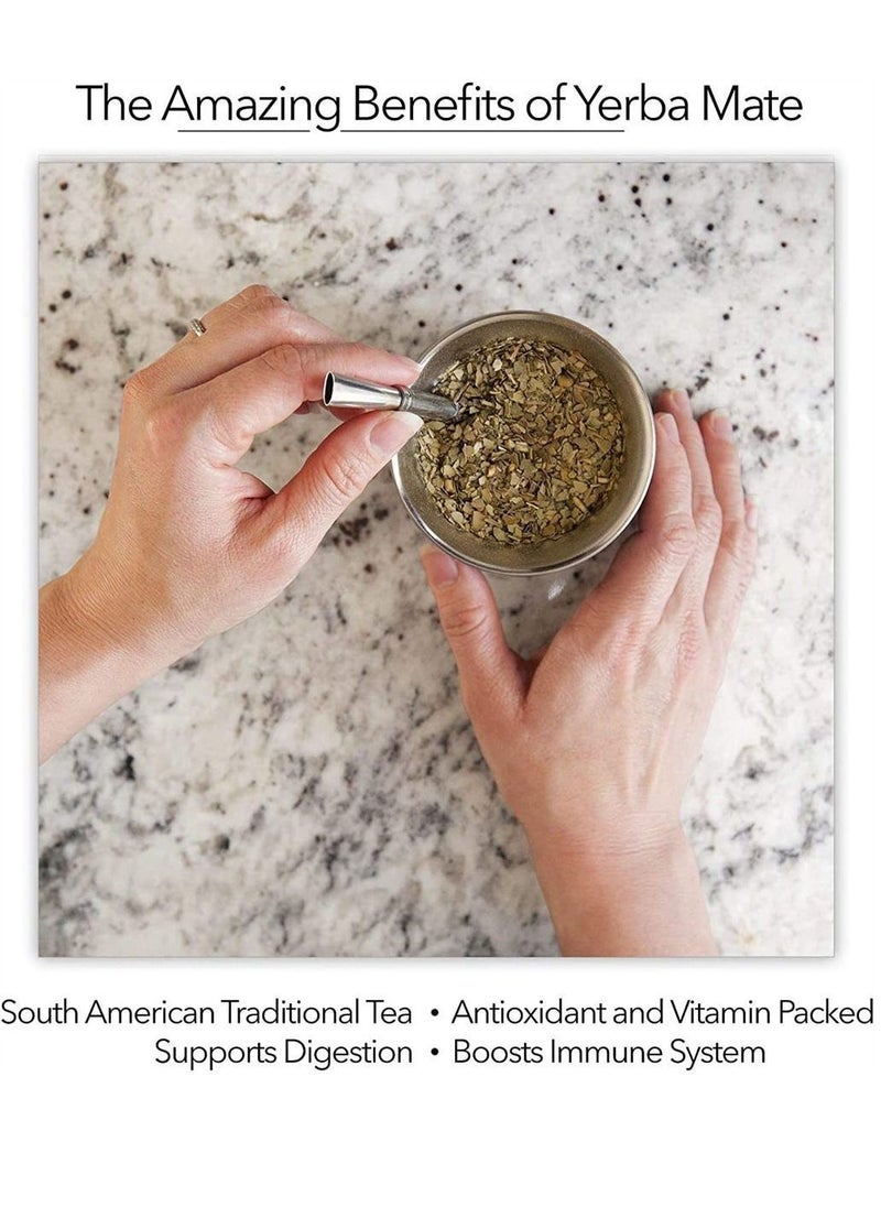 نيبمينينت كوب شاي Yerba Mate باللون الأبيض 230 مل من الفولاذ المقاوم للصدأ مزدوج الجدران سهل الغسل عازل منزلي القرع أجل لشرب أوراق الشجر السائبة مع مصاصة Bombilla  - Image 3