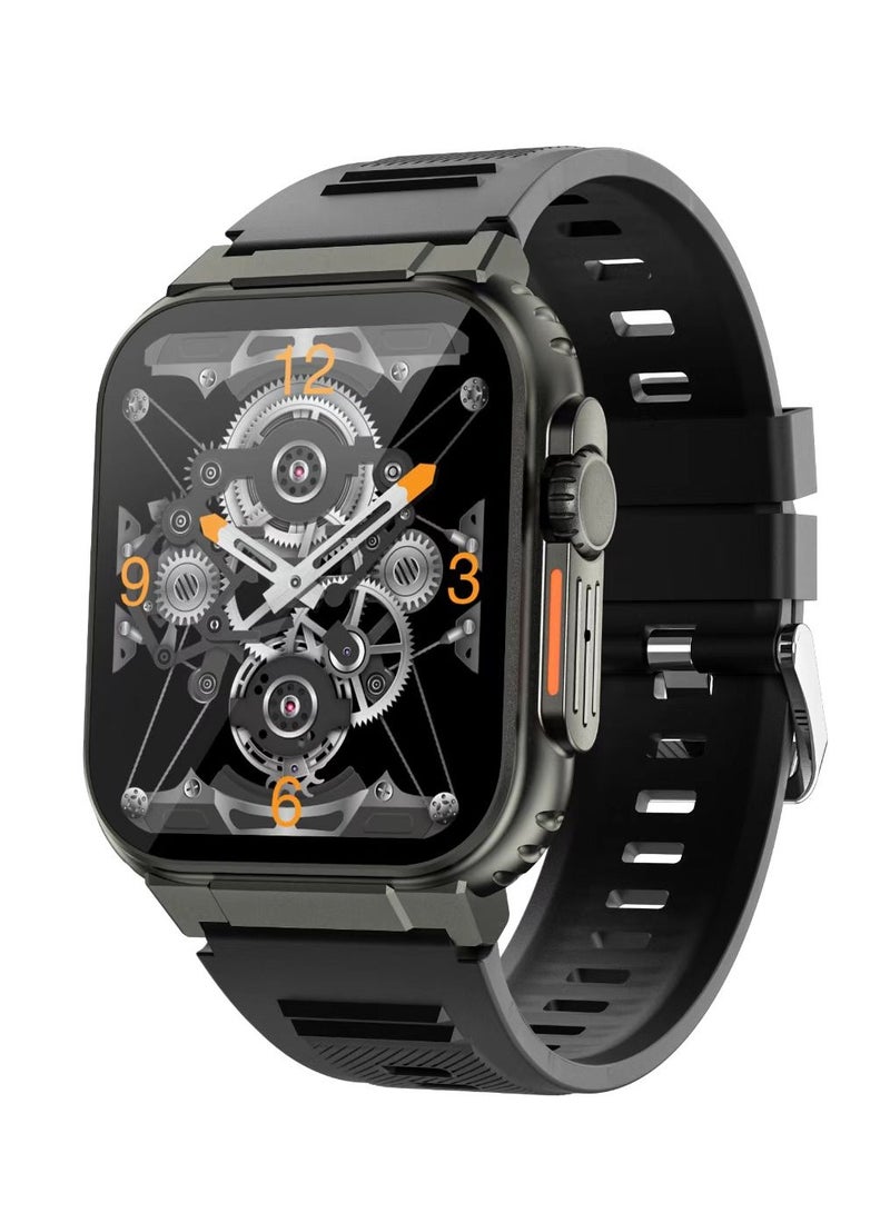 لييج ساعة أموليد عالية الدقة شاشة بلوتوث مكالمة ذكية 600 مللي أمبير بطارية كبيرة متعددة الرياضات جهاز تعقب للياقة البدنية مع حزام قابل للاستبدال للرجال - Image 1