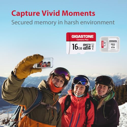 Gigastone [Gigastone] 16GB 16GB Micro SD Card 5 Pack, Camera Plus, MicroSDHC Memory Card for Wyze Cam, Security Camera, Full HD Video Recording, UHS-I U1 Class 10, up to 85MB/s, with SD Adapter - Image 5