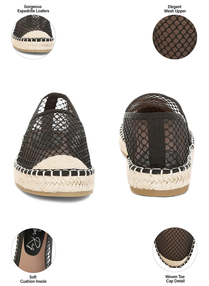 London Rag black London Rag Women's Mesh Espadrille Loafers In Black for Women | Best Price UAE