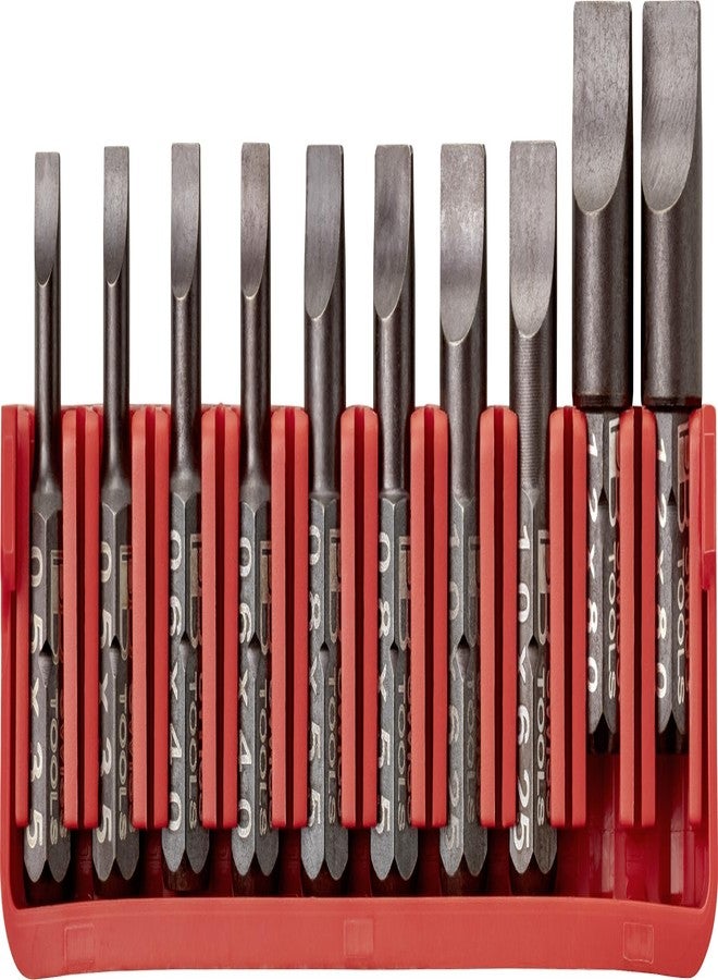PB Swiss Tools Slotted Bit Block PB C6.707 CN | 100% Swiss Made | 10-Piece Bit Set with C6 1/4" PrecisionBits, Size Slot 2x 1-5 - Image 2