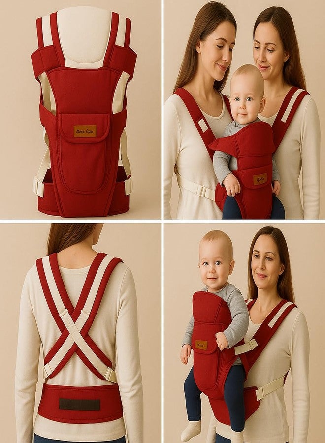Laee cute Baby Carrier Bag/Adjustable Hands Free 4 in 1 Baby/Baby sefty Belt/Child Safety (Red 4 in 1) - Image 4