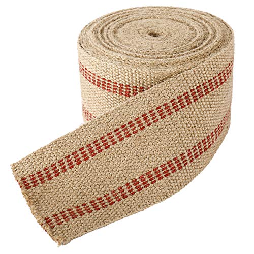 YaeCCC Craft Jute Webbing Tape, 3.5" x 10 Yd,11 lbs Heavy-Duty for Chair Repair, Crafting, Burlap Ribbon, Upholstery - Image 1