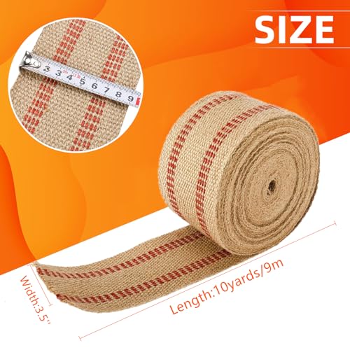 YaeCCC Craft Jute Webbing Tape, 3.5" x 10 Yd,11 lbs Heavy-Duty for Chair Repair, Crafting, Burlap Ribbon, Upholstery - Image 4