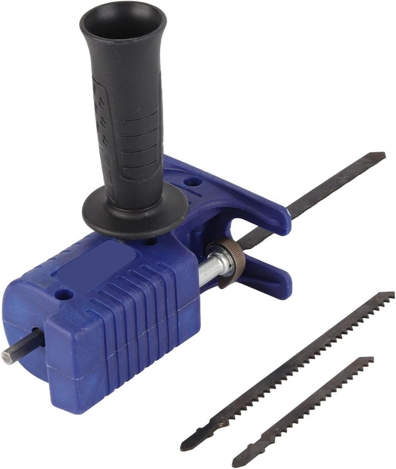 YUEHISY Reciprocating Saw Attachment for Electric Drill, Reciprocating Saw Adapter, to Cut Wood Plastic and Thin Metal, Jigsaw Cordless Drills Attachment with 3 Saw Blades - Image 1