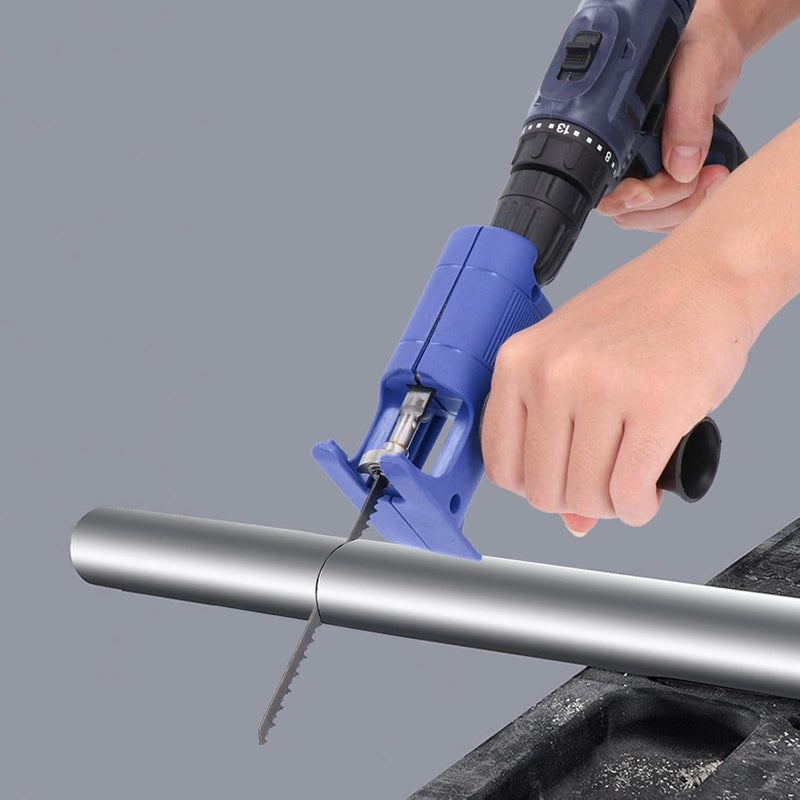 YUEHISY Reciprocating Saw Attachment for Electric Drill, Reciprocating Saw Adapter, to Cut Wood Plastic and Thin Metal, Jigsaw Cordless Drills Attachment with 3 Saw Blades - Image 4