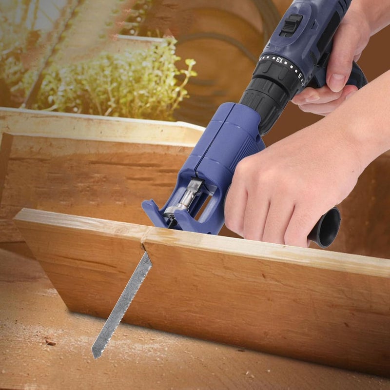 YUEHISY Reciprocating Saw Attachment for Electric Drill, Reciprocating Saw Adapter, to Cut Wood Plastic and Thin Metal, Jigsaw Cordless Drills Attachment with 3 Saw Blades - Image 3