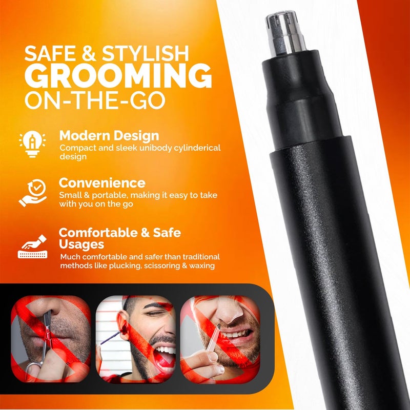 Brio Nose Hair Trimmer for Men & Women, Comfortable Eyebrow Trimmer with Sleek Design, Ear Hair Trimmer Equipped with a 2 - Edge Rotary & Linear Blade - Image 3