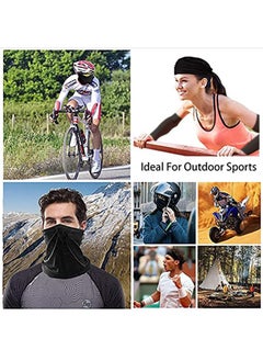 GROIC 3-Pieces Neck Gaiter Mask with Ear Loops for Men Women Bandana Face Cover Scarf Cycling Outdoors Sports Soft Elasticity Quick-dry with Cooling Ice Silk Arm Sleeves Summer UV Sun Protection  - Image 3