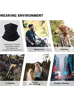 GROIC 3-Pieces Neck Gaiter Mask with Ear Loops for Men Women Bandana Face Cover Scarf Cycling Outdoors Sports Soft Elasticity Quick-dry with Cooling Ice Silk Arm Sleeves Summer UV Sun Protection  - Image 4