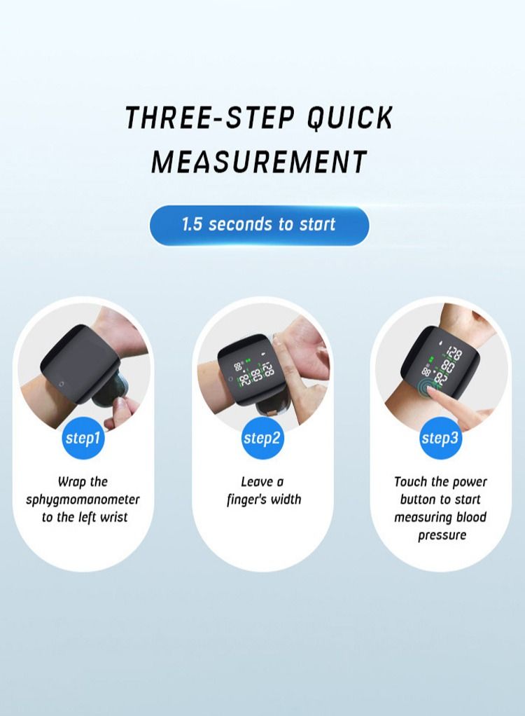 ULHYC Blood Pressure Monitor Digital Wrist Blood Pressure Machine Adjustable Cuff Bp Detector 2x99 Readings Memory Large Display Voice with Carrying Case Automatic Blood Pressure Wrist Detector Watch  - Image 3