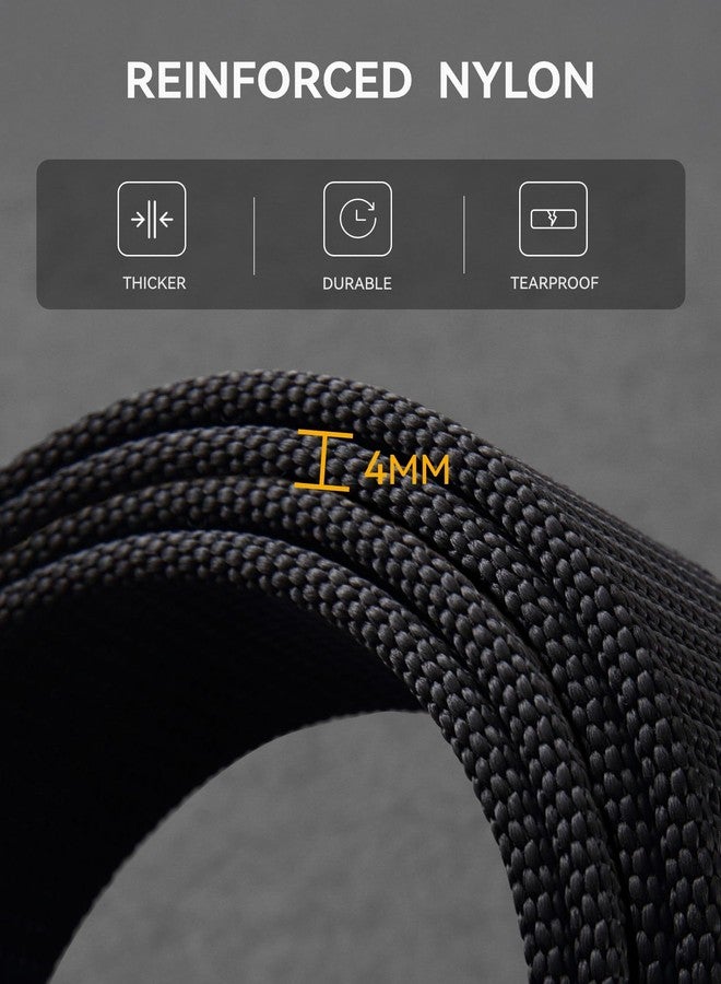 CHAOREN 1.5" Nylon Ratchet Belts for Men - Casual Work Web belt with Slide Buckle - Adjustable Trim to Fit, Black, 42 - 48W - Image 5