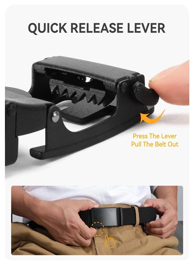 CHAOREN 1.5" Nylon Ratchet Belts for Men - Casual Work Web belt with Slide Buckle - Adjustable Trim to Fit, Black, 42 - 48W - Image 4