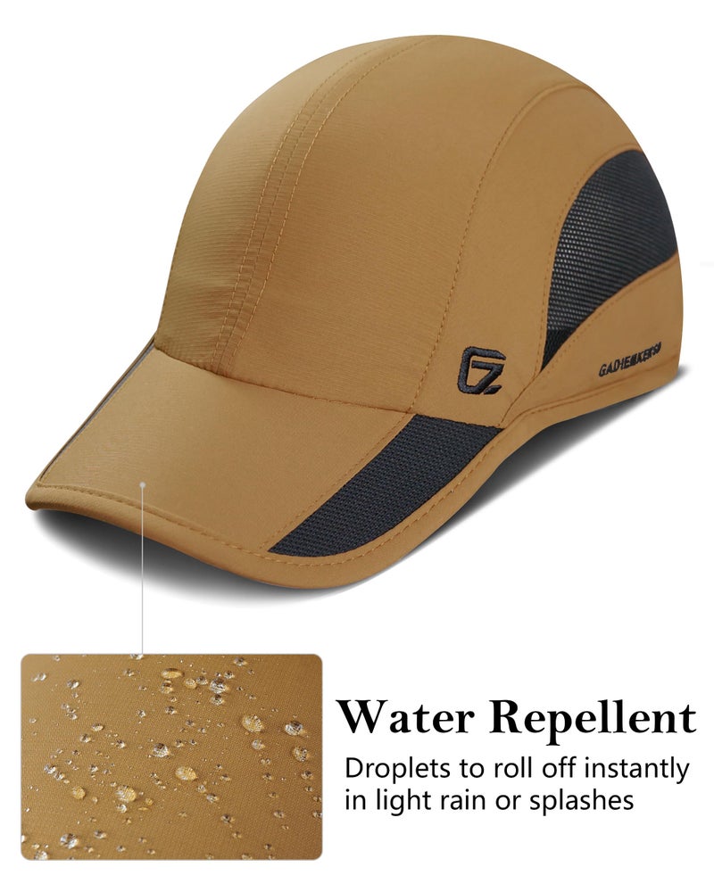 GADIEMKENSD Running Hats for Mens Baseball Cap Quick Dry Sport Caps Lightweight Unstructured Brown Hat Soft Trucker Cap for Summer Camping Fishing Hiking Golf Camel S/M 6 7/8-7 1/4 - Image 5
