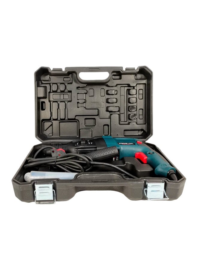 MIRALON Rotary Hammer Drill MIR-26M 800W 26mm SDS Plus Electric Hammer Drill Machine, 3 Modes - Drilling, Hammer Drilling, Hammering, 220–240V, 50/60Hz, 0–1500RPM Variable Speed, Forward/Reverse Control, Depth Rod & Lock-On Button, Heavy-Duty Construction Tool with Carry Case - Image 2