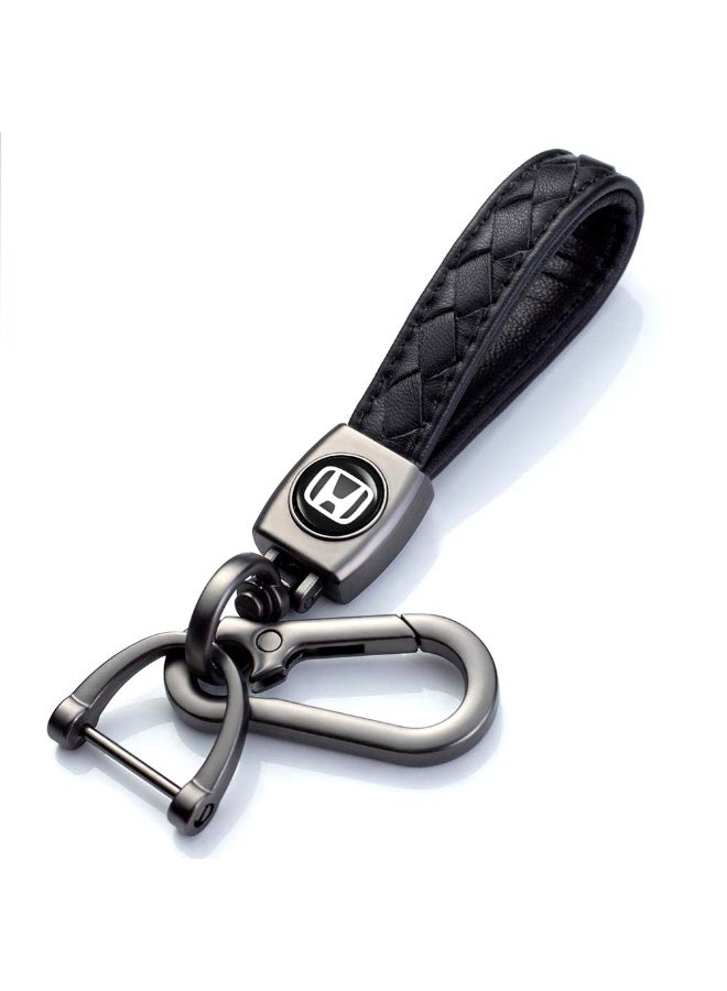 Genuine Leather Car Logo Keychain For Honda Car