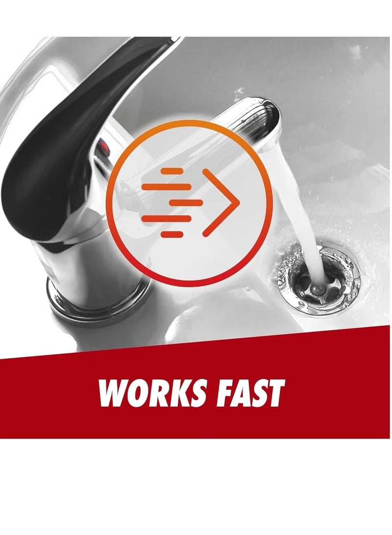 درانو مزيل انسداد المصارف ماكس جل ومنظف، يفتح ويزيل الشعر وبقايا الصابون والانسدادات وغيرها من الدشات والمغاسل، سعة 2x3.8 لتر - Image 3