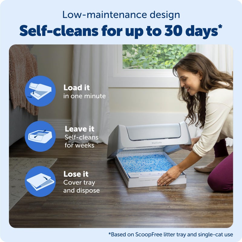 PetSafe ScoopFree Crystal Pro Legacy Self-Cleaning Automatic Litter Box - Uncovered Motion-Sensing Cat Box with Integrated Health Counter - Includes 1 Disposable Crystal Litter Tray - Image 4