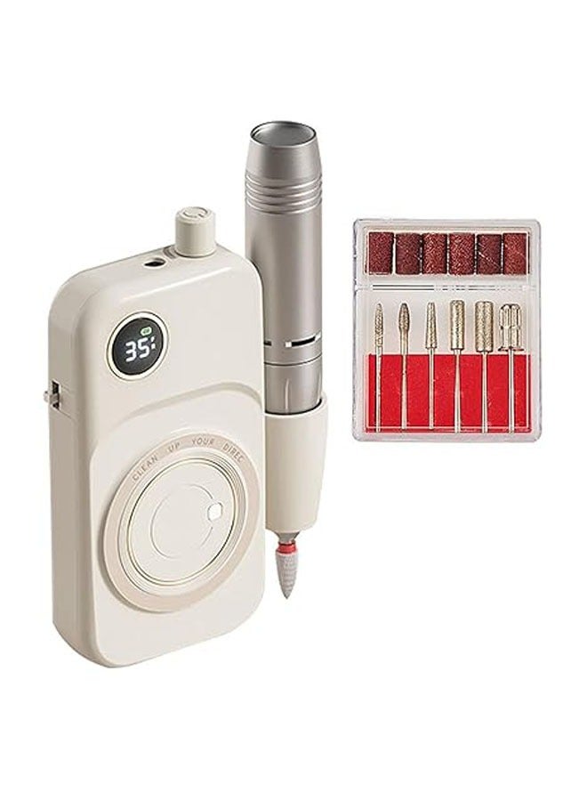 عام ملف أظافر كهربائي بنسخة المنزل، يعمل بسرعة 35000 دورة في الدقيقة، مثالي للأظافر الاكريليك، يأتي مع 6 قطع وبطارية قابلة للشحن بسعة 1200 مللي أمبير، مجموعة أظافر وباديكير محمولة - Image 1