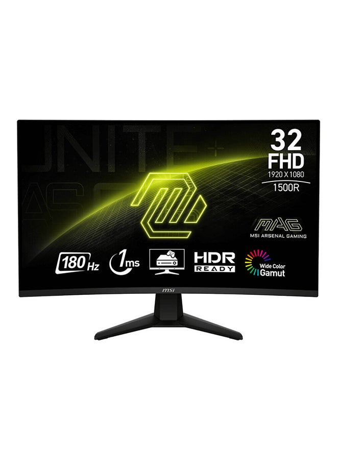 MAG 32C6 32" FHD 1500R Curved VA Monitor with AI Vision Terchnology, 180Hz Refresh Rate & 1ms MPRT Response Time, Adaptive-Sync, 1.07B 10bit Color, Wide Color Gamut, 9S6-3DD41M-009 Black