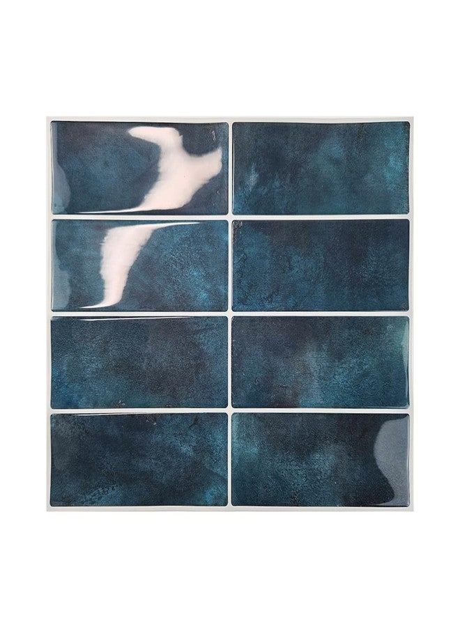 DAGOU Peel and Stick Backsplash 3D Wall Tiles,Self-Adhesive,Oil Proof,Waterproof, Removable Wall Panels for Kitchen & Bathroom,Modern Design, Easy Install (10.7ft，12x9 inch,14 Pack) (Blue) - Image 1