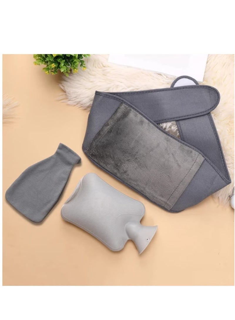 breathe Water Bottle with Cat Design, Triple with Velvet Cloth Cover and Waist Belt for Heat and Cold Therapy to Relieve Back Pain - Image 4
