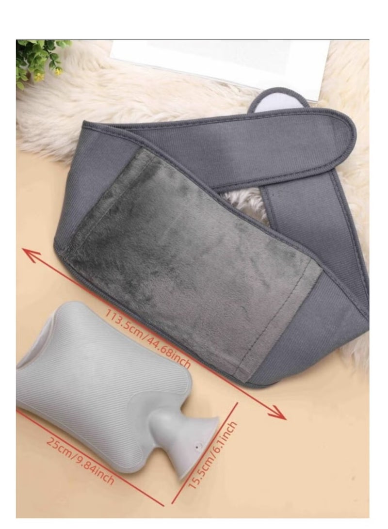 breathe Water Bottle with Cat Design, Triple with Velvet Cloth Cover and Waist Belt for Heat and Cold Therapy to Relieve Back Pain - Image 3