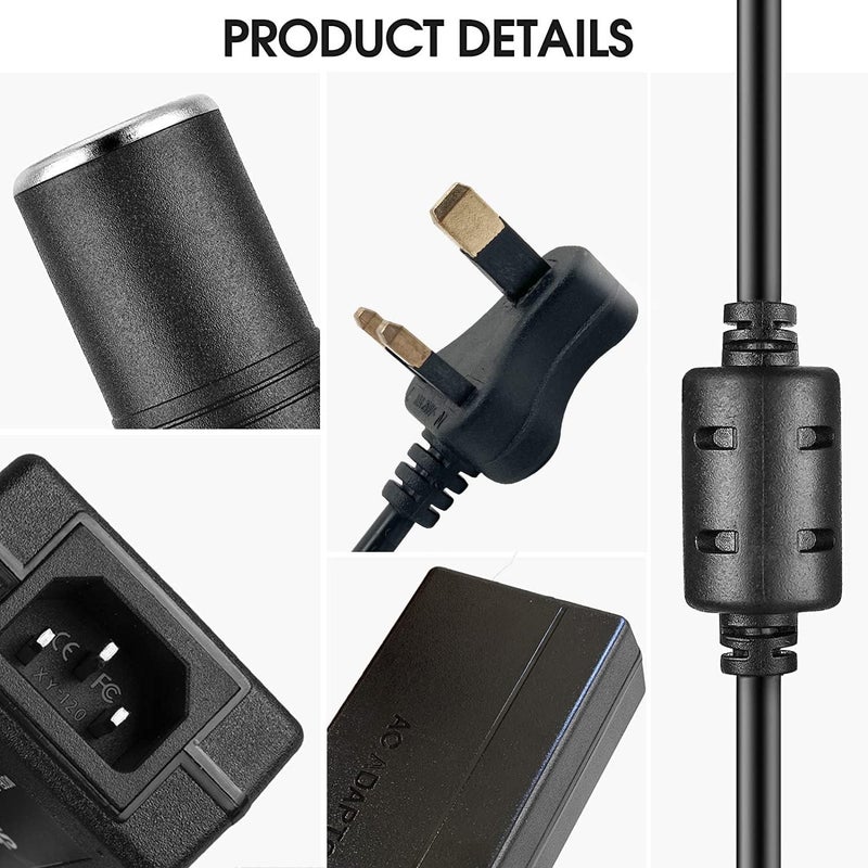 PADOM AC to DC Converter 100V ~ 240V to (12V 10A 120W) Power Supply Adapter Car Cigarette Lighter Socket AC/DC Transformer for Car Vacuum Cleaner Car Fridge Car Powered Device (12V 10A 120W) - Image 3