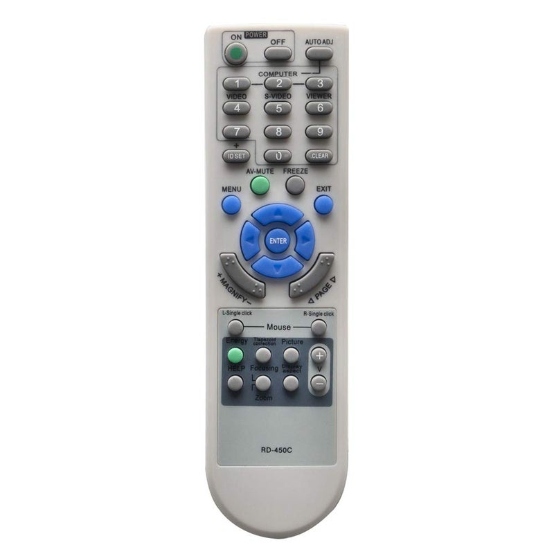 AULCMEET RD-450C Replace Remote Control Compatible with NEC Projector RD-448E RD-443E LT240 LT240K LT245 LT25 LT260 LT260K LT265 LT280 LT30 M230X M230X+ M230XG M260W M260W+ M260WS M260WS+ M260X M260X+ M260XC