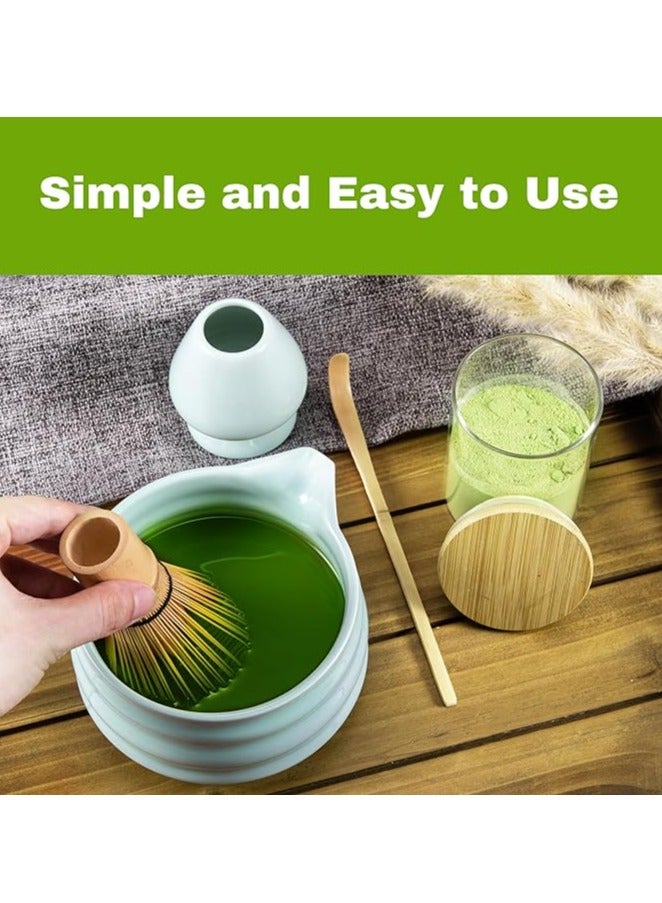 Liying Japanese MatchaSet Includes Matcha Bowl with Spout, Matcha Whisk Holder (chasen), Bamboo Matcha Whisk and Bamboo Scoop (Blue)  - Image 5