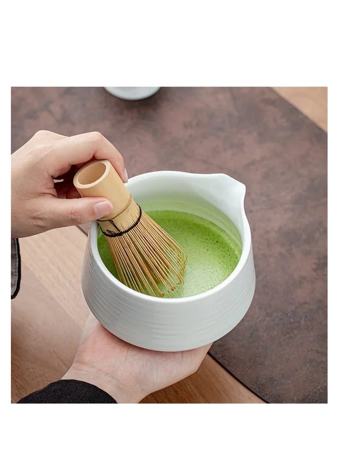 Liying Japanese MatchaSet Includes Matcha Bowl with Spout, Matcha Whisk Holder (chasen), Bamboo Matcha Whisk and Bamboo Scoop (Blue)  - Image 2