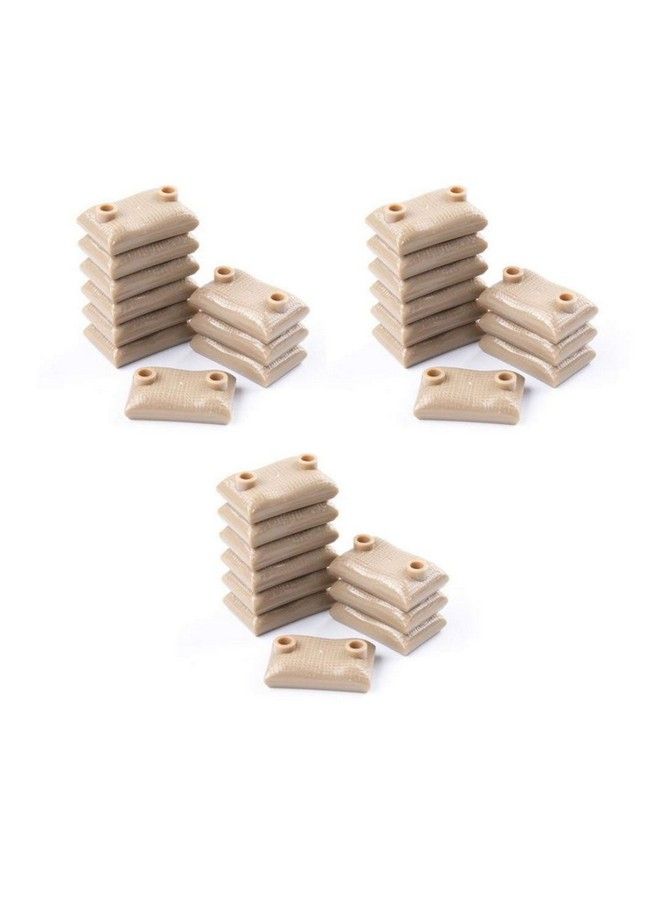 Custom Tan Army Sandbags Designed For Modular Toy Brick Building Blocks 30 Piece Toy Sandbag Military Playset  - Image 2