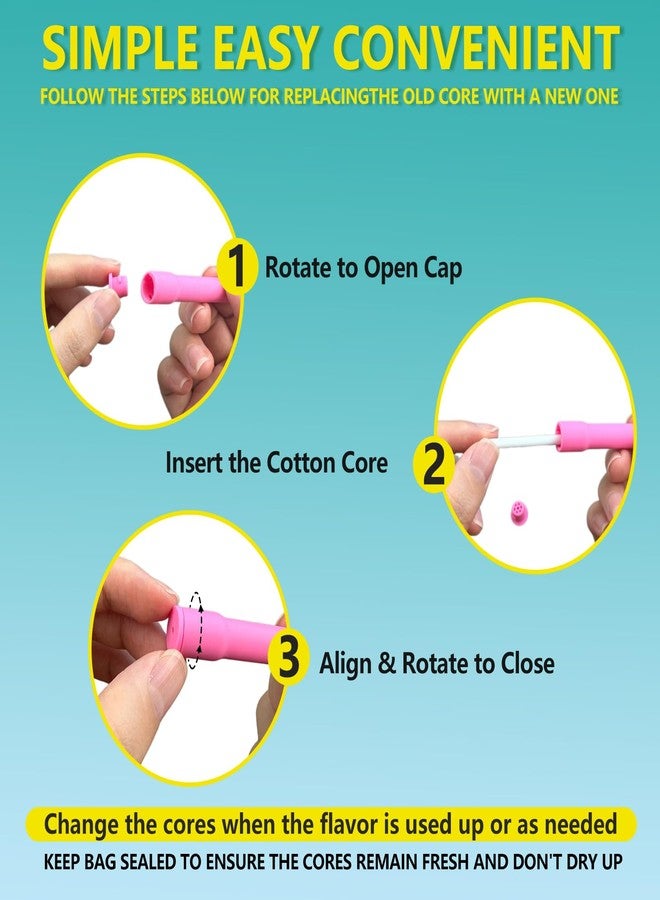 6PCS Chewable Essential Oil Breath Stick, Pure-Locked Flavor Chew Stick with 12 ExtraThick Refill Cores for Long-Lasting Freshness, Aroma Oral Sensory Fidget Tool for Habit Support - Image 4
