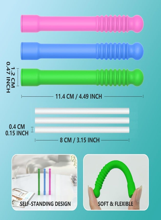 6PCS Chewable Essential Oil Breath Stick, Pure-Locked Flavor Chew Stick with 12 ExtraThick Refill Cores for Long-Lasting Freshness, Aroma Oral Sensory Fidget Tool for Habit Support - Image 3