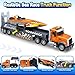 spring flower SpringFlower 3 4 5 6 Boy Toys Extra Large Truck Toy with Sounds  Lights 21 Semi Truck Toy Flatbed Transport Boat Vehicle2 in 1 Kids Boy Toddlers Age 3 4 5 6 7 Birthday Gifts - Image 4