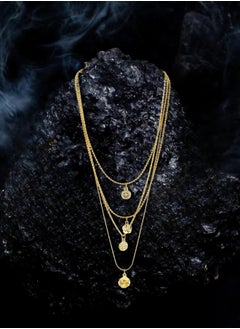 Just Peachy Just Peachy Gold-Plated Layered Chain Necklace - Elegant Multi-Strand Design | Stylish & Versatile Accessory | Perfect for Casual & Formal Wear | High-Quality Gold-Plating | Ideal Gift for Women  - Image 3