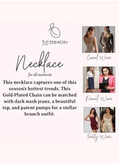 Just Peachy Just Peachy Gold-Plated Layered Chain Necklace - Elegant Multi-Strand Design | Stylish & Versatile Accessory | Perfect for Casual & Formal Wear | High-Quality Gold-Plating | Ideal Gift for Women  - Image 5