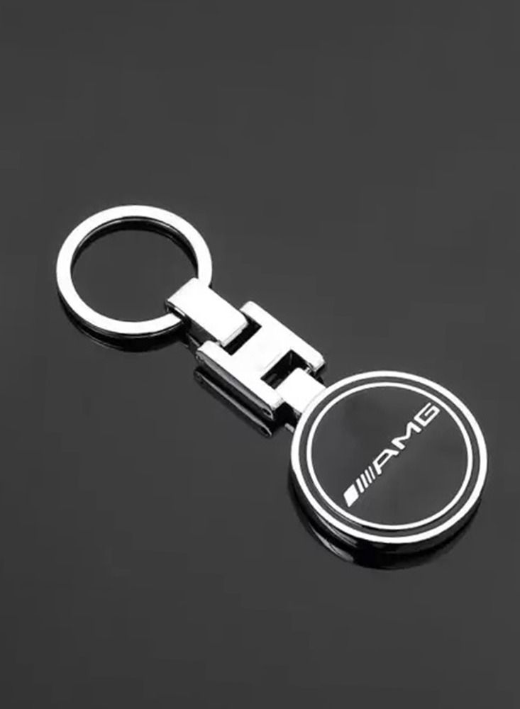 سلسلة مفاتيح معدنية من سبائك الزنك تحمل شعار AMG ثلاثي الأبعاد