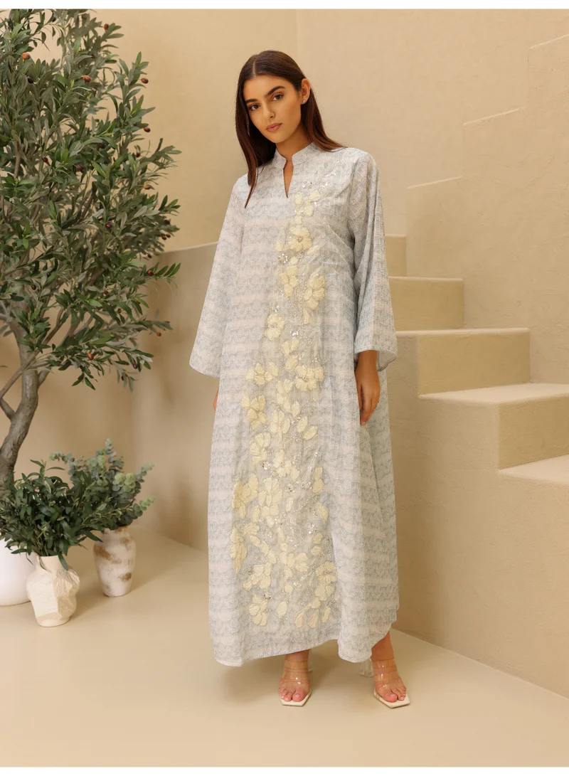 IKKXA Printed 2 Color Gold Sequin Jalabiya