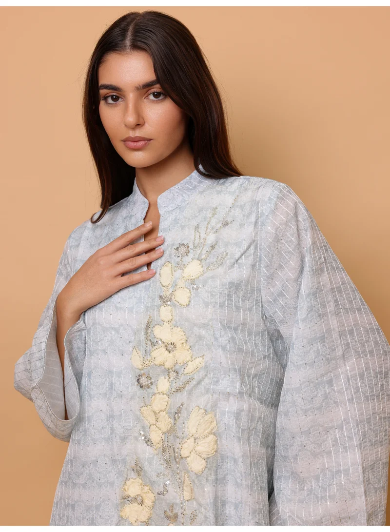 IKKXA Printed 2 Color Gold Sequin Jalabiya