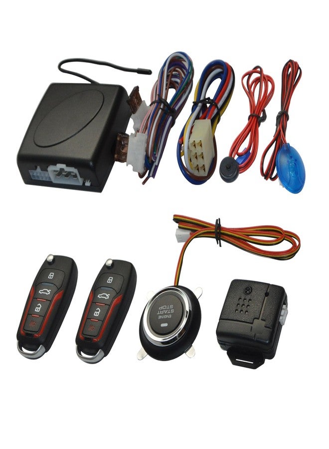 BNVE Car Alarm System with Remote Start and Smart Push Start Button, Car Keyless Entry System