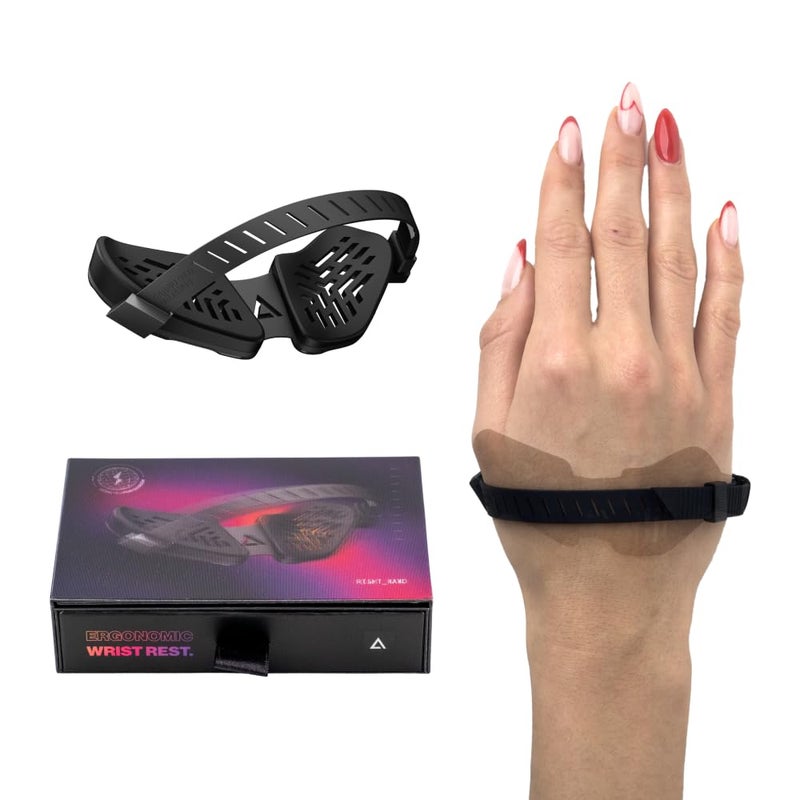 DELTAHUB Carpio G2.0 - - Advanced Ergonomic Right-Handed Gaming Wrist Rest for Mouse - Superior Support for Serious Gamers - Anti-Fatigue, Smooth Glide (Large, Right, Black) - Image 1