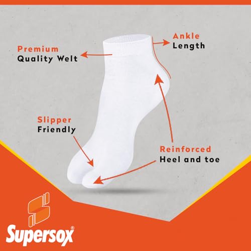 Supersox Ankle Thumb Socks for Women, Made with Breathable, Anti Odour & Moisture Absorbent Combed Cotton with a Extra Durable Welt, Ideal For All Day Wear (Pack Of 4) - Image 3