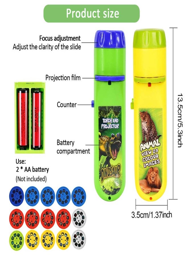 Yeelan 2PCS Projector Torch Projection Light Torches lamp Flashlight Dinosaur, Sea Animals, Space, Animal, 26 Letter Educational Learning Bedtime Night Light for Child,Kids (120 Images, 5 Themes) - Image 4